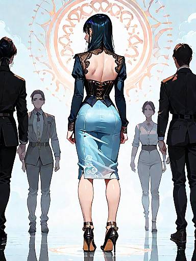 Dark Fantasy Woman in Corset-Inspired Dress