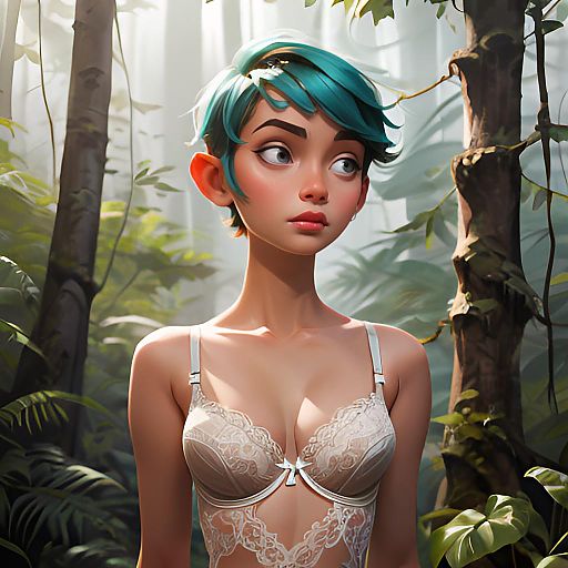 Artistic Lingerie Shoot in Forest Setting