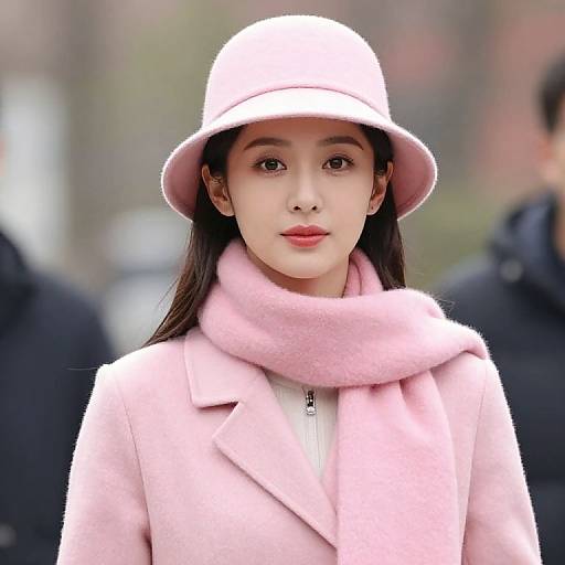 Woman in Pink Outfit and Accessories