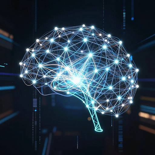 Glowing Digital Neural Pathway Visualization