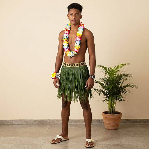 Muscular Man in Hula Costume
