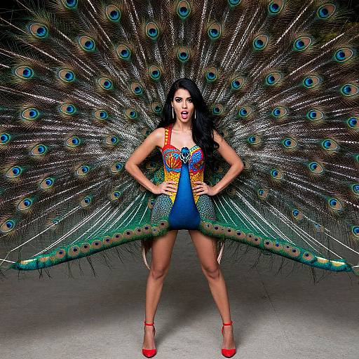 Vibrant Peacock-Inspired Bold Fashion