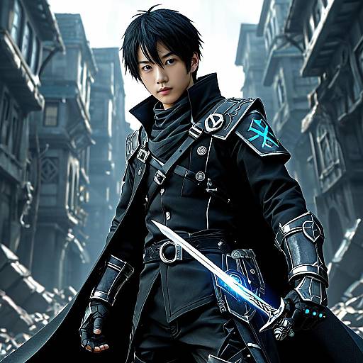 Dynamic Kirito Fashion Portrait