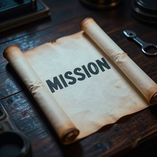 Photograph of an aged, rolled parchment with 