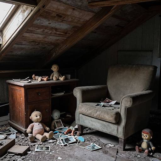 Abandoned Attic Nostalgia Scene