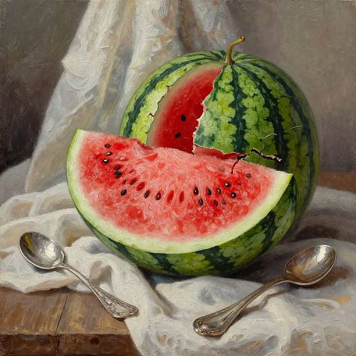 Renaissance Watermelon Still Life Painting