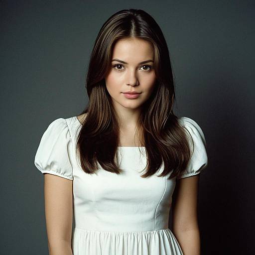 Young Woman in White Dress Portrait