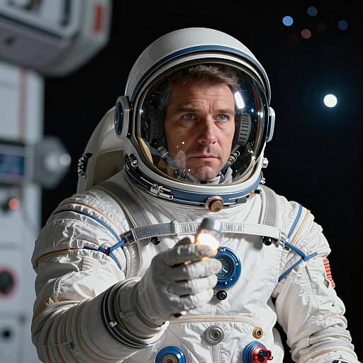 Astro Explorer: Man in Silver Space Suit