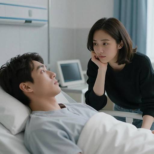 Thoughtful Woman in Hospital Setting