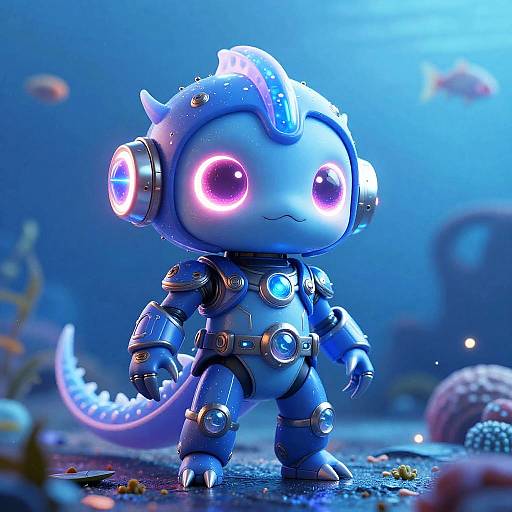 Cute Neon Sci-Fi Electric Eel Warrior