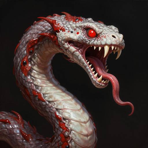 Grotesque Serpent Creature in Vivid Colors