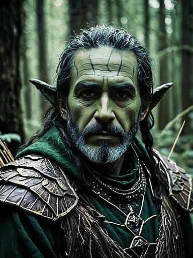 Close-up Headshot of Enchanted Forest Man