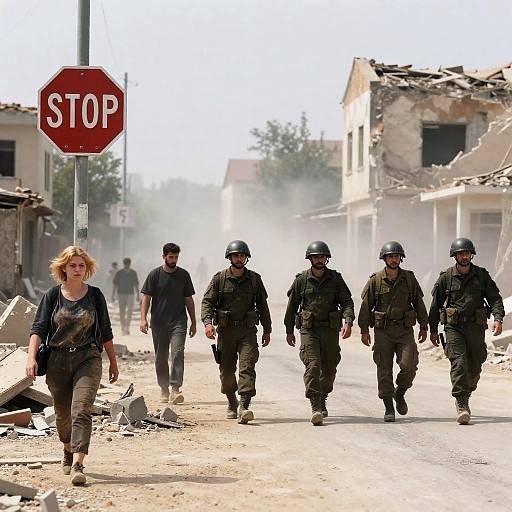 Life Amidst Ruins: A War-Torn Street