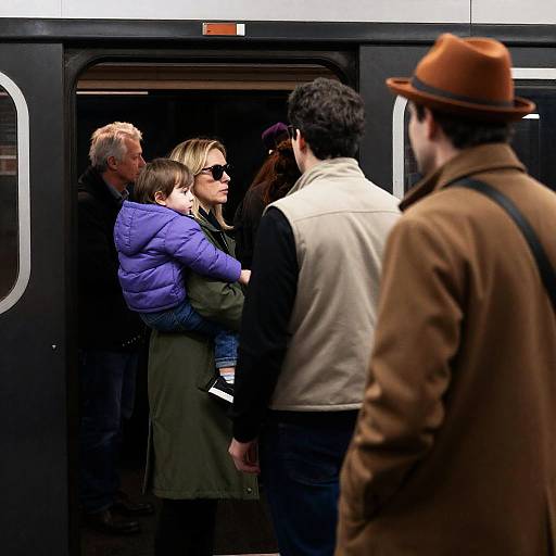 Candid Moment at a Subway Station