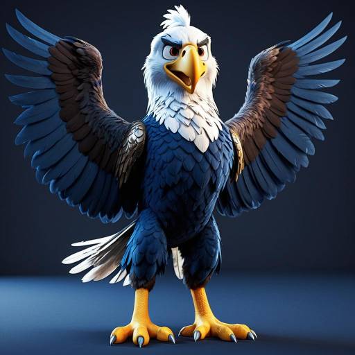 3D Rendered Eagle Mascot Character