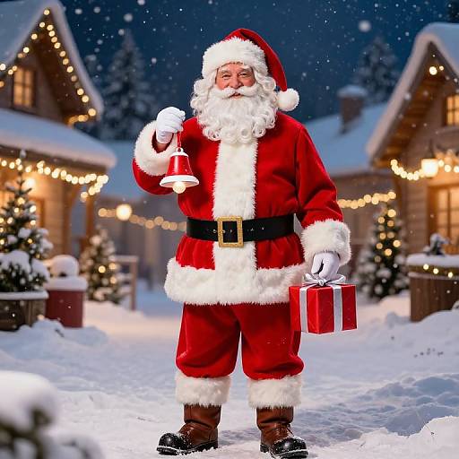 Classic Santa in Festive Winter Wonderland