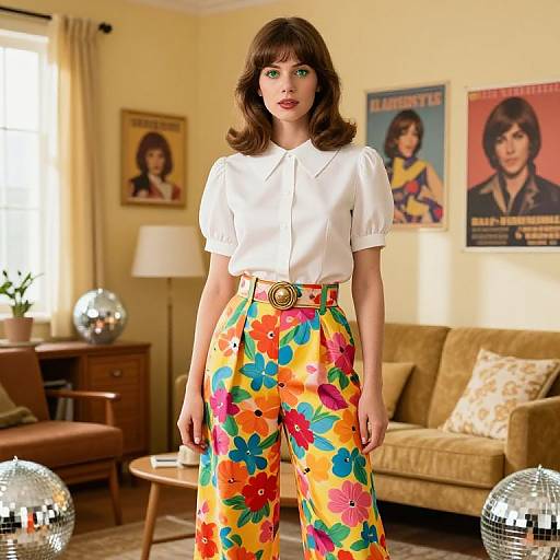 1960s Retro Style Young Woman Photo