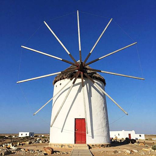 Surreal Traditional White Windmill