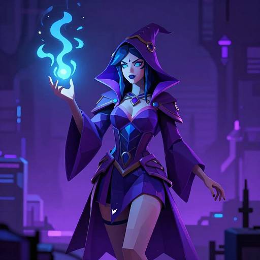 Vaporwave Necromancer Mage Art