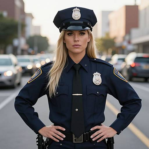 Confident Blonde Police Officer Portrait