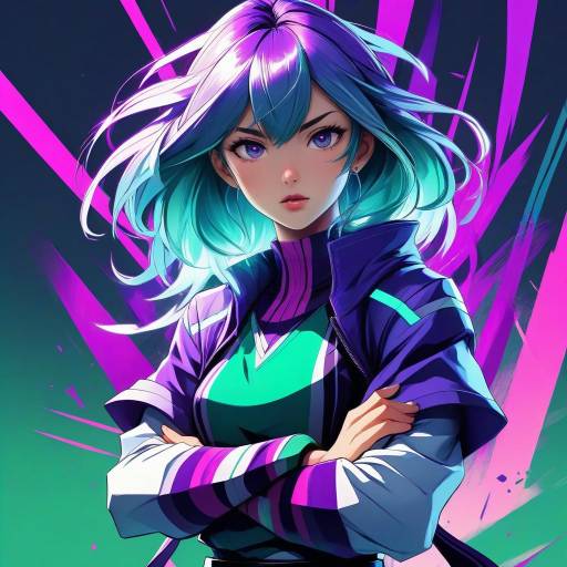 Vibrant Anime Power Stance Illustration
