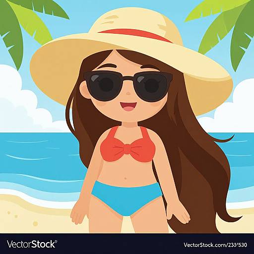 Summer Woman Vector Illustration