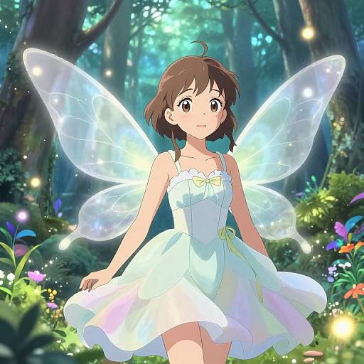 Mystical Fairy Girl in Enchanted Forest