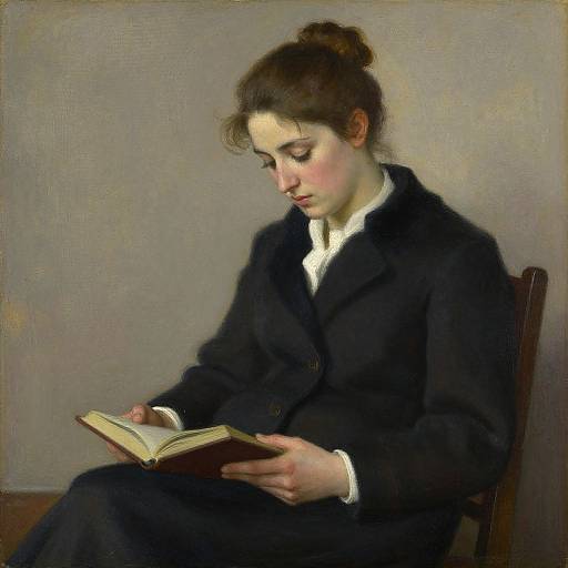 Vintage Seated Woman Reading