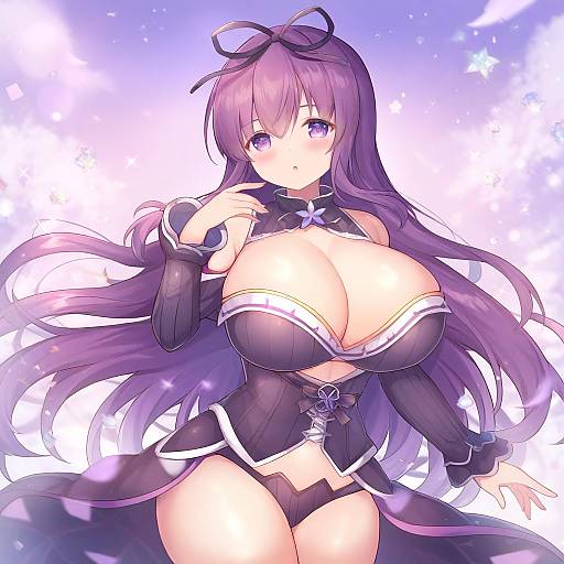 Illustration of Murasaki (senran kagura), senran kagura in the style of Coa (chroo x)