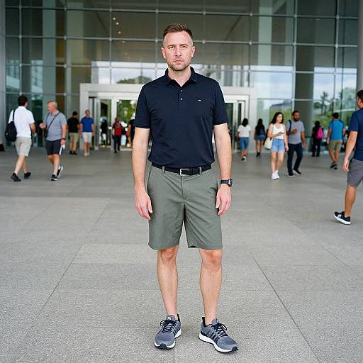 Man in Modern Travel Scene