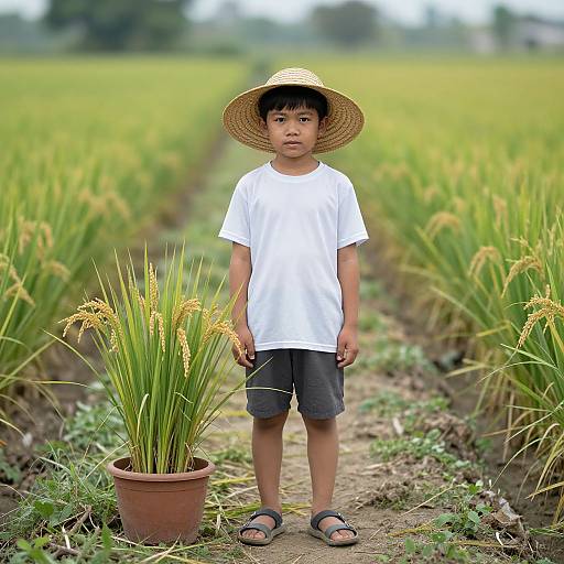 Vietnamese Rice Farmer Portrait