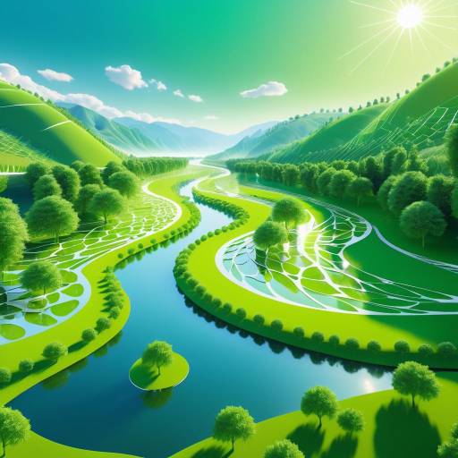 Neo-Futuristic Network Over a River