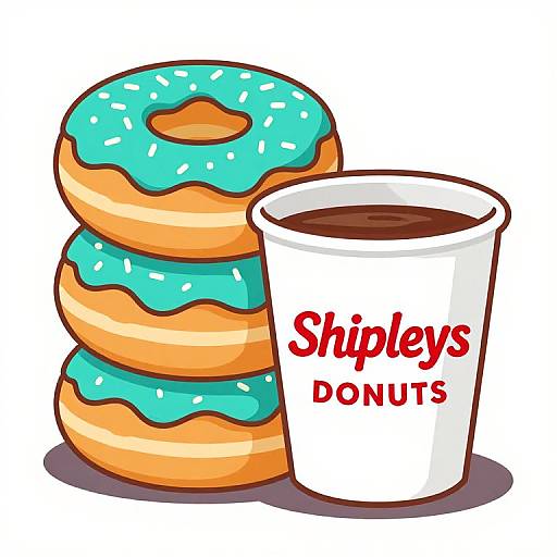 Retro Donuts and Coffee Illustration