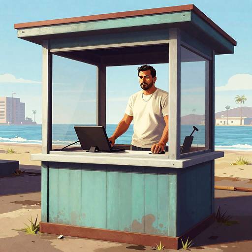 GTA-Inspired Stunt Driver in Abandoned Park