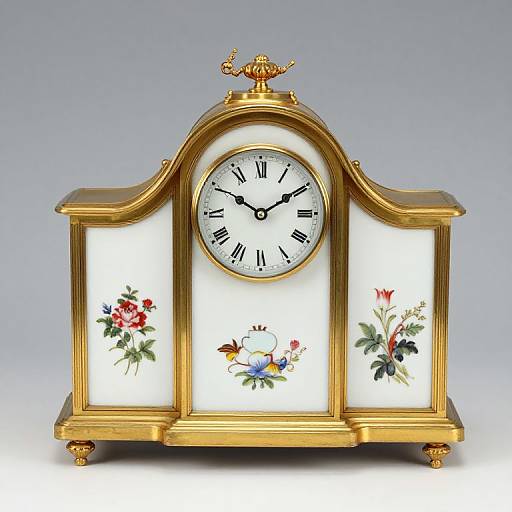 French Ormolu Porcelain Mantel Clock