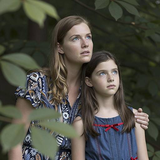 Mother and Daughter in Lush Foliage