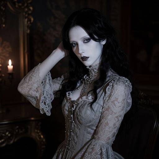 Gothic Victorian Character in Candlelight