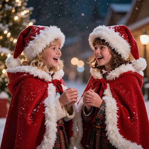 Timeless Winter Carolers in Festive Glow