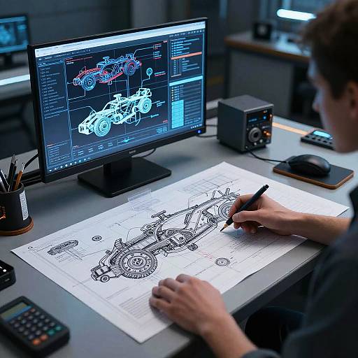 Futuristic Bullpup Design Blueprint