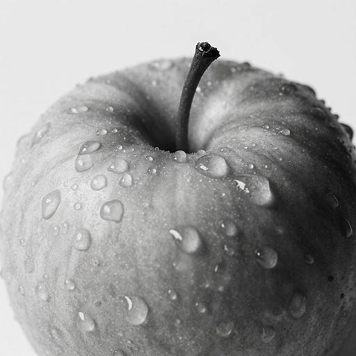 Macro Black and White Apple