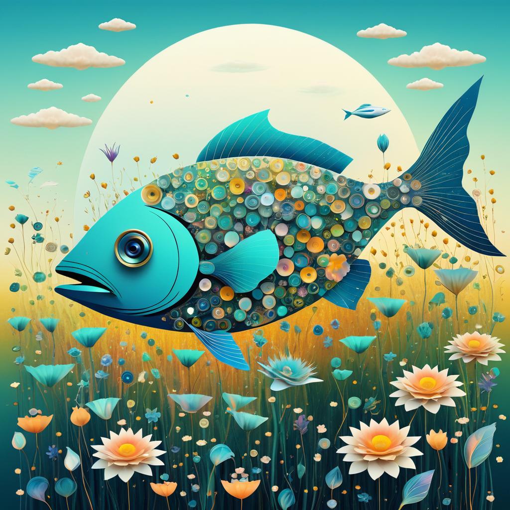 Enigmatic Surrealism: Fish in Flowers