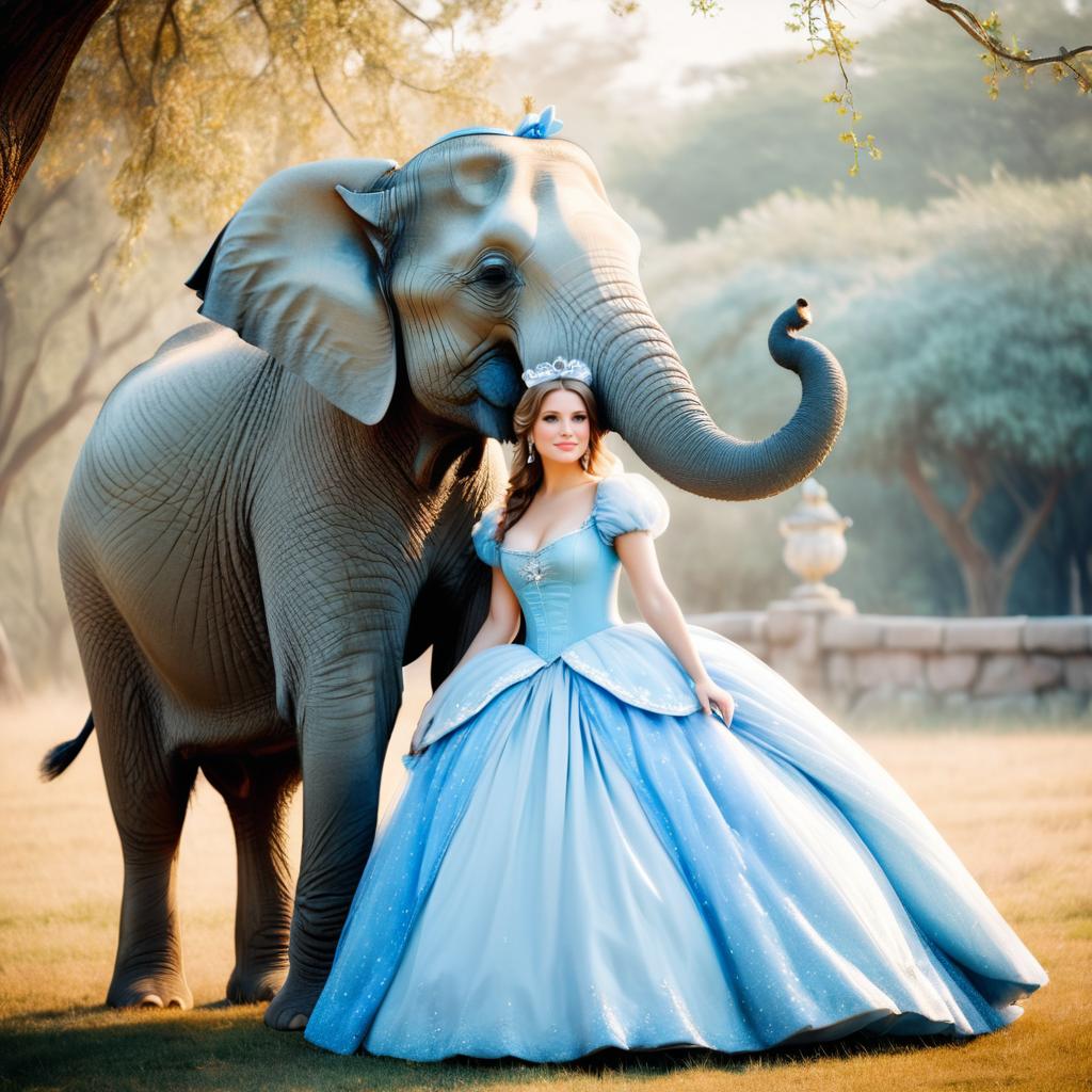 Whimsical Elephant as Cinderella in Pose