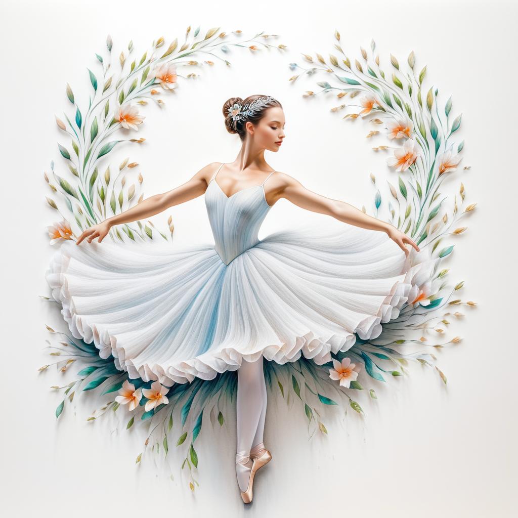 Elegant Ballerina with Growing Roots