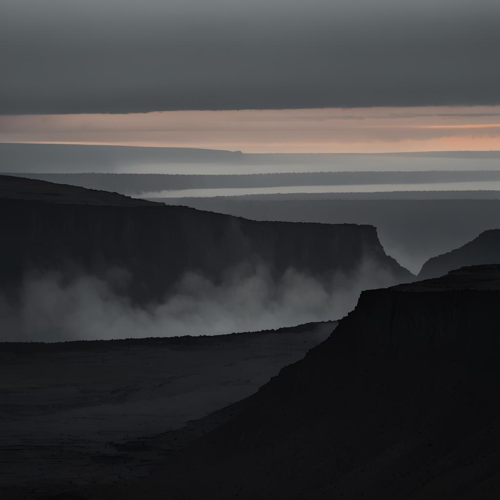 Moody Twilight at a Smoldering Crater