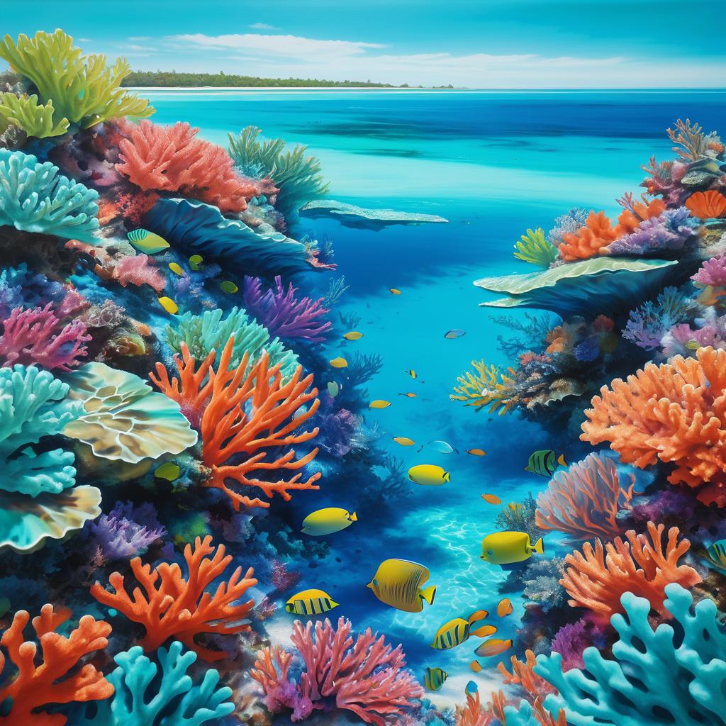 Vibrant Coral Reef Marine Artwork