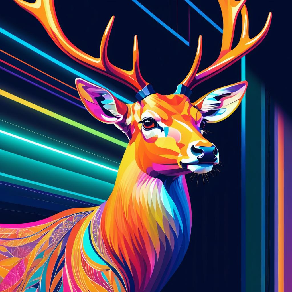 Elegant Deer Portrait with Vibrant Details