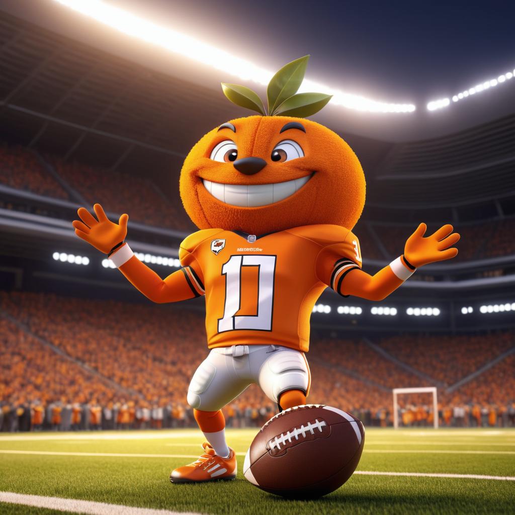 Celebrating Orange in Football Jersey