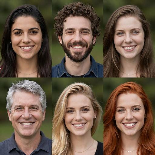 Smiling Group Portrait in Grid Layout