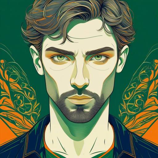 Stylized Upper-Body Portrait in Limited Colors