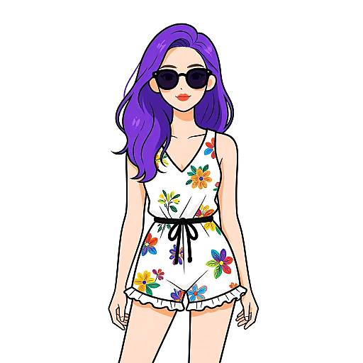 Casual Summer Woman in Floral Romper
